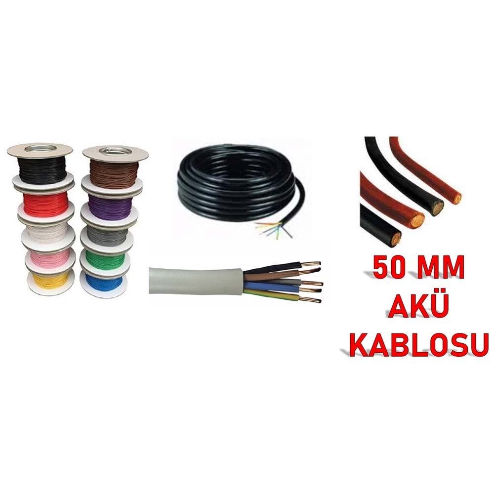 [ AKSAN ] AKÜ TAKVİYE KABLOSU SİYAH&KIRMIZI 50MM