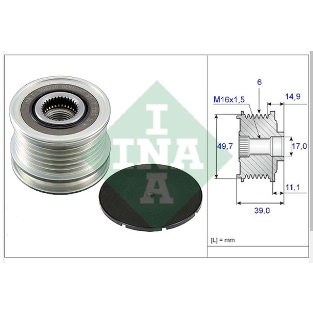 INA RULMANLI KASNAK 6PK MERCEDES C SERI VITO&SPRINTER F233197