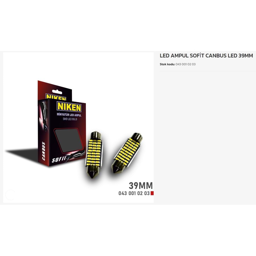 LED SOFİT AMPUL CANBUS LED 39MM