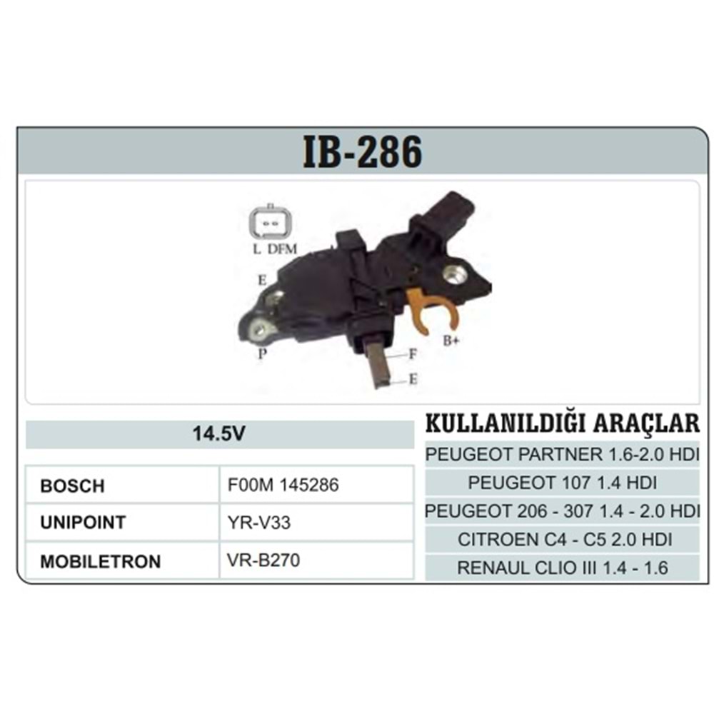 BOSCH TİP KONJEKTÖR 12V PEUGEOT/CITROEN YM YAN SOKET