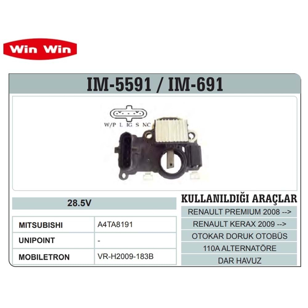 WINWIN MITSUBISHI TİP KONJEKTÖR 24V RENAULT/SCANIA/OTOKAR KENT YM