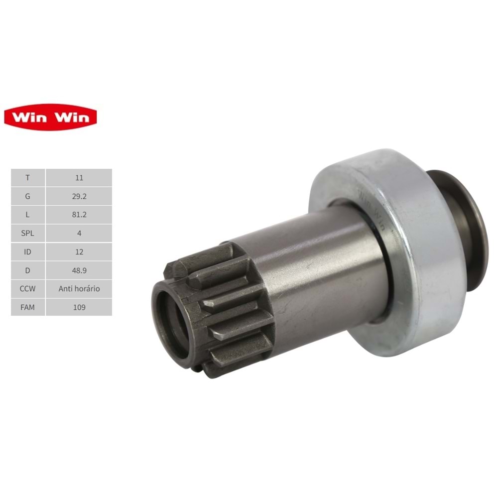 WINWIN VALEO TİP MARŞ DİŞLİSİ 11 DİŞ AUDI/SEAT/VW KİLİTLİ FREZE