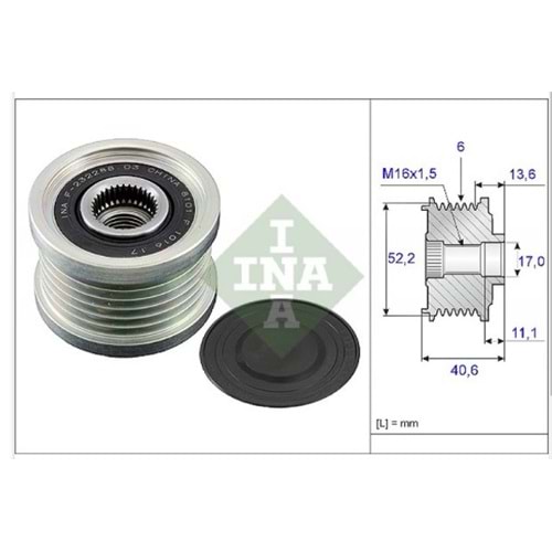 INA RULMANLI KASNAK 6PK NISSAN NAVARA 05&PRIMERA X-TRAIL F232288