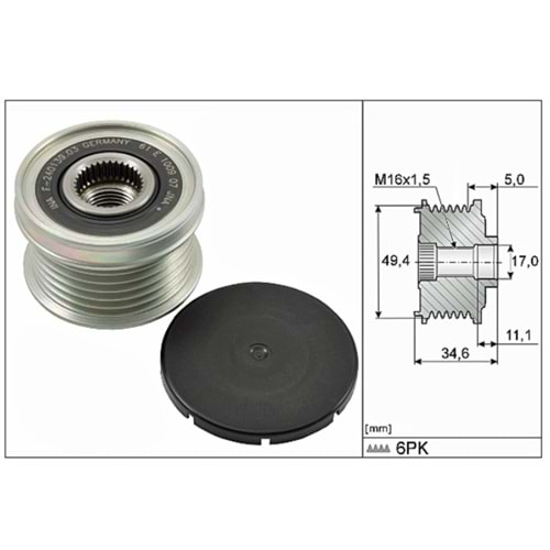 INA RULMANLI KASNAK 6PK GOLF V 05- (F240139)