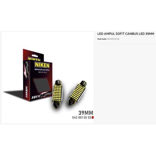 LED SOFİT AMPUL CANBUS LED 39MM