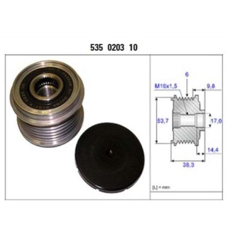 RULMANLI KASNAK 6PK OPEL ASTRA J OPEL CORSA D OPEL INSIGNA 06-07 OPEL MERIVA ZAFIRA BMW