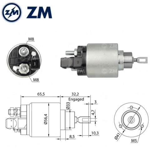 ZM BOSCH TİP MARŞ OTOMATİĞİ (OTOMATİK) 12V VW KARE SOKET GENİŞ GÖVDE
