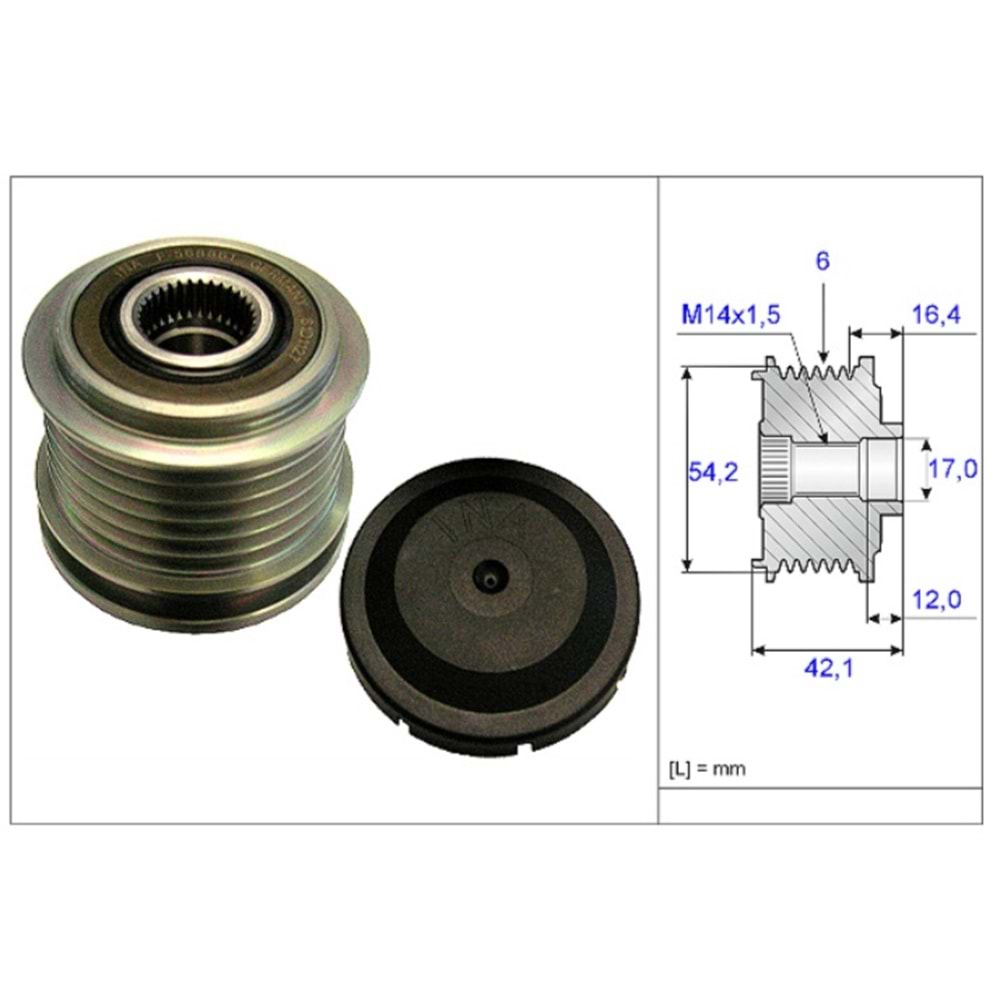 RULMANLI KASNAK 6PK FORD FOCUS FIESTA 03- KUGA VOLVO C30 08- VOLVO C70 VOLVO V50 VOLVO S40 MAZDA 3 FORD FUSION