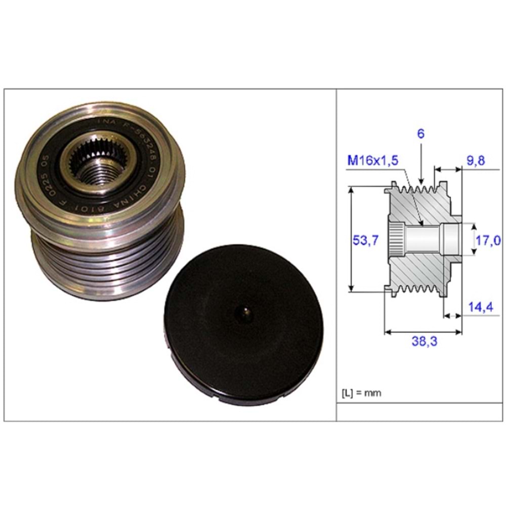 INA RULMANLI KASNAK 6PK OPEL ASTRA J OPEL CORSA D OPEL INSIGNA 06-07 OPEL MERIVA ZAFIRA BMW
