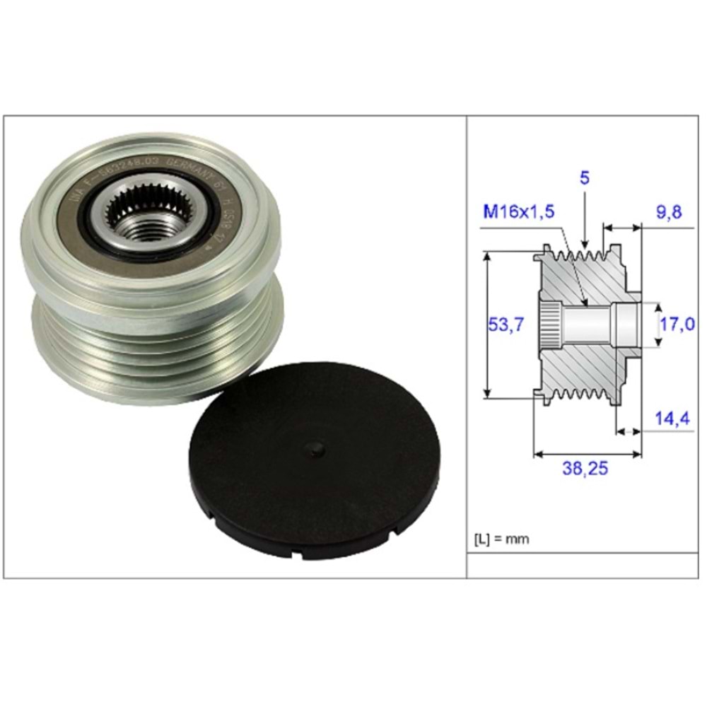INA RULMANLI KASNAK 5PK OPEL 1,4 ASTRA J 09> CORSA D INSIGNIA CRUZE F563248
