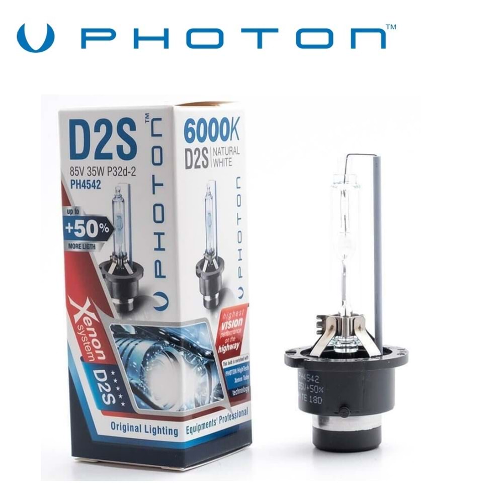 PHOTON FAR AMPULÜ D2S 6000K +%50 FAZLA IŞIK (XENON/ZENON)