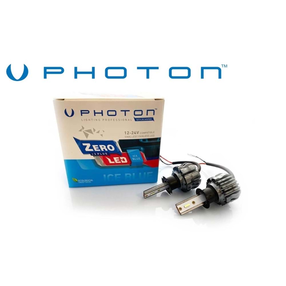 PHOTON LED FAR AMPULÜ 12V-24V H3 ICE BLUE (ZENON/XENON) ZERO FANSIZ ICE BLUE LED HEADLIGHT SERİSİ